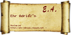 Ehr Adrián névjegykártya